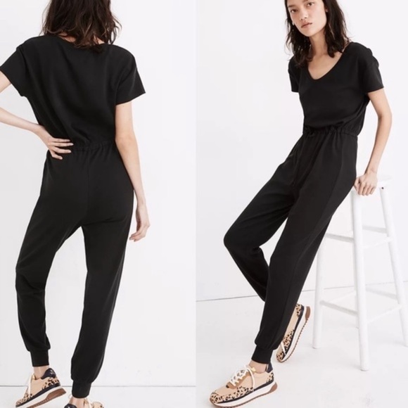 Madewell mwl breeze drawstring jumpsuit true black comfort - Picture 1 of 3